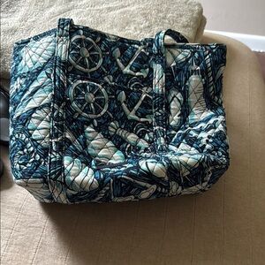 Small Vera Bradley Nautical Blue and White Tote Bag